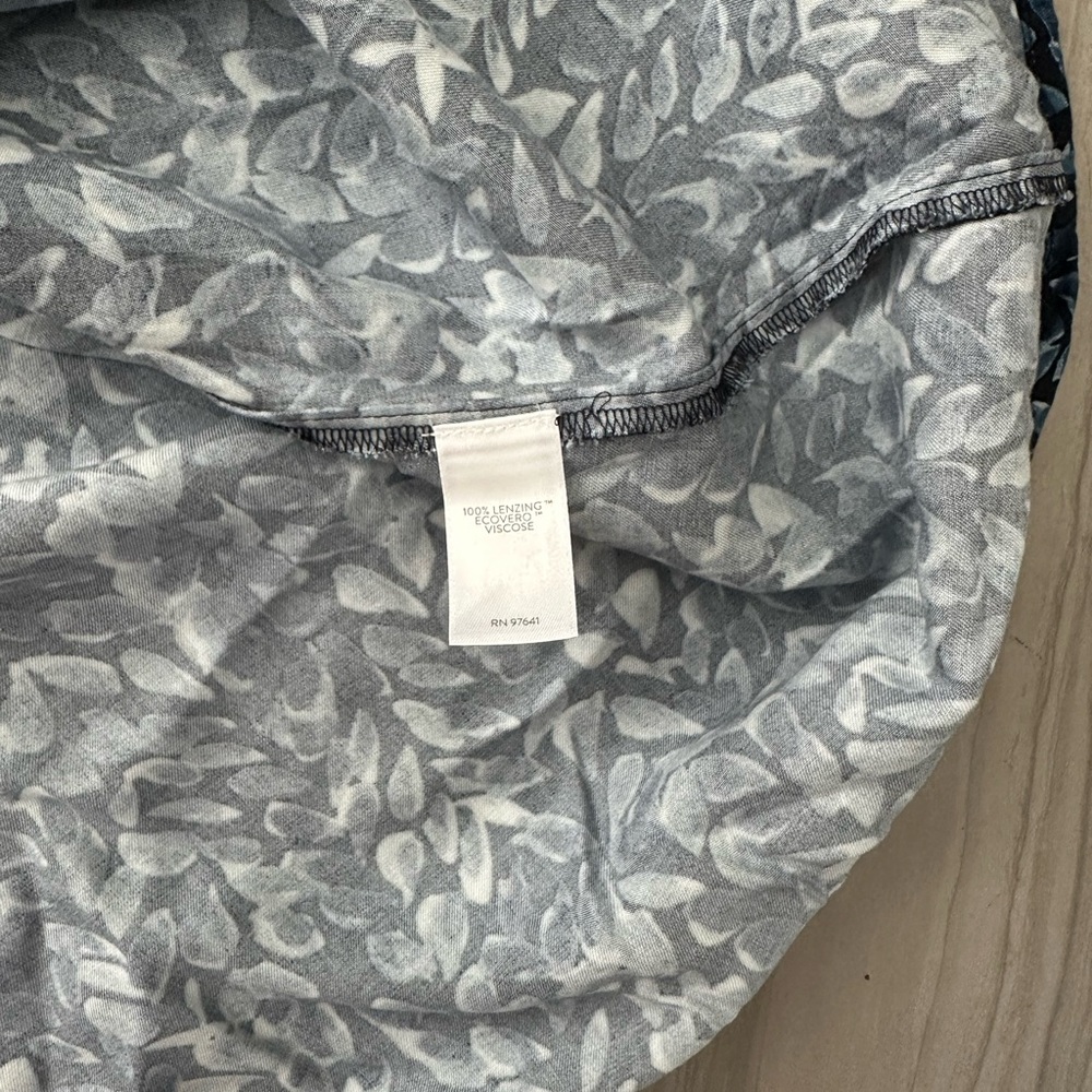 🌿 NWT J. Jill Navy & Light Blue Leaf Print Dress XL – Pockets! 🌿 - Picture 4 of 5